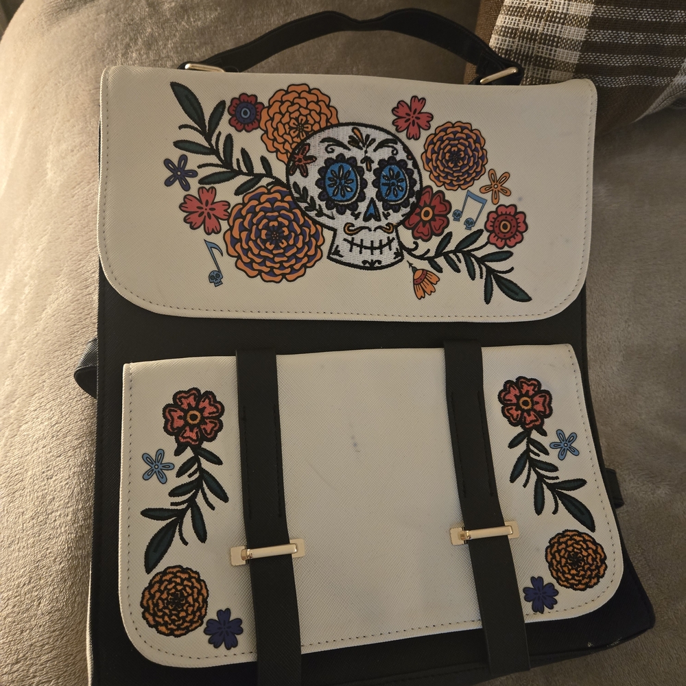 Disney Pixar's COCO Black and White Skull Design Backpack
